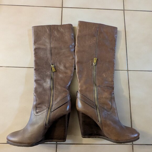 Coach Tall Wedge Leather Boots - Picture 5 of 8